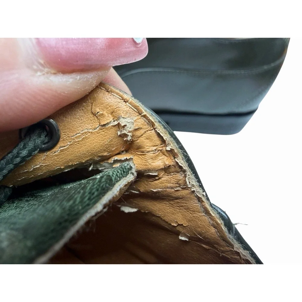 Expressions by RC Men's Dress Shoes Green Leather Fabric Size 10.5 Square Toe